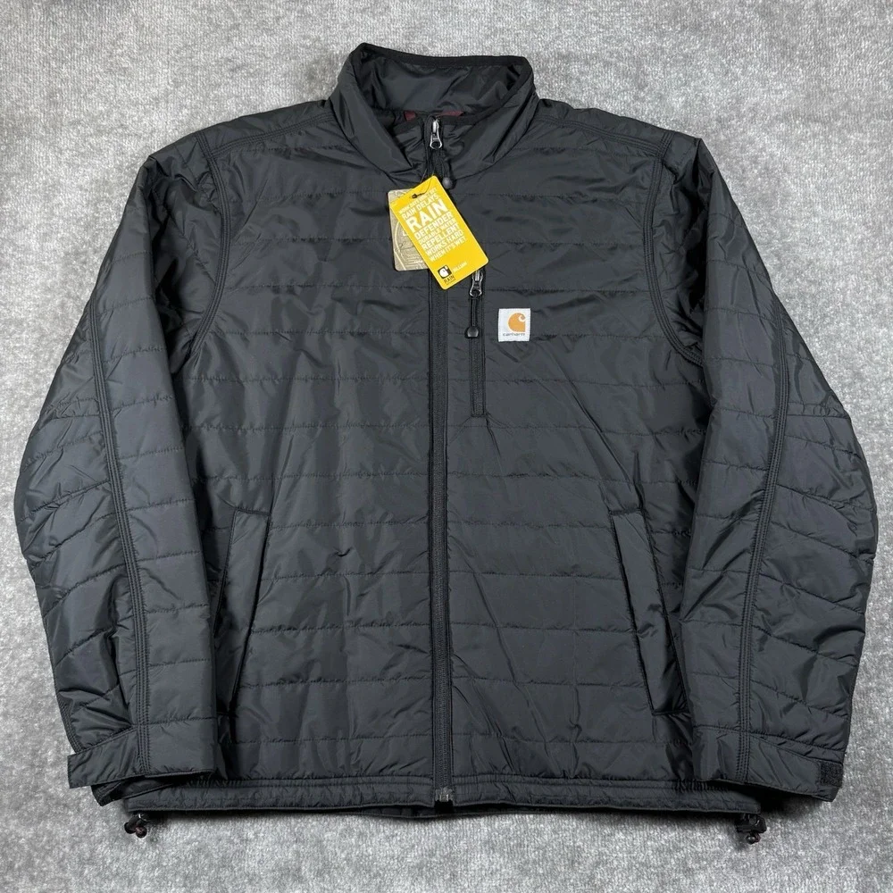 NWT Carhartt Gilliam Jacket Men's Medium Black Insulated Quilted Full Zip